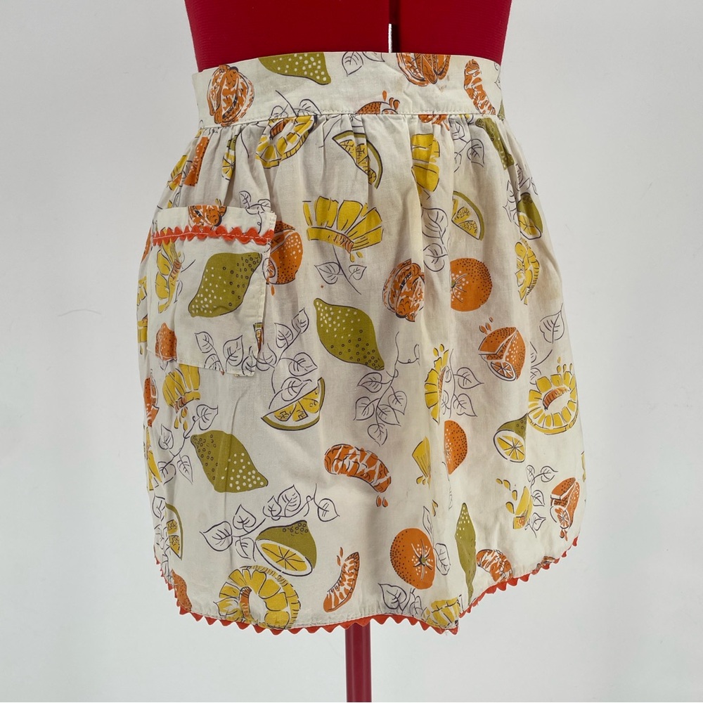 2 FOR $20 Mid Century Novelty Fruit Print Themed Tie Waist Apron